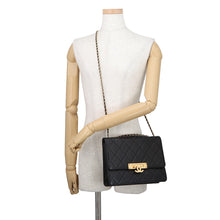 将图像加载到图库查看器中,CHANEL Matelasse Coco Rock Chain Shoulder Black Lambskin