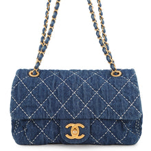 Load image into Gallery viewer, CHANEL Matelasse Single Flap ChainShoulder Bag BlueAS1328 Denim Size 25