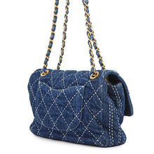 Load image into Gallery viewer, CHANEL Matelasse Single Flap ChainShoulder Bag BlueAS1328 Denim Size 25
