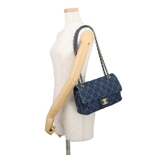 Load image into Gallery viewer, CHANEL Matelasse Single Flap ChainShoulder Bag BlueAS1328 Denim Size 25