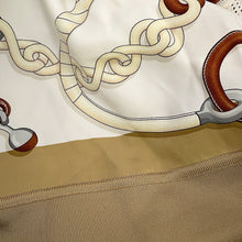 Load image into Gallery viewer, HERMES Twillaine Dress Panoplie Tout Cuir Size 40 Brown/Beige4E2825DV Silk Nylon Polyurethane