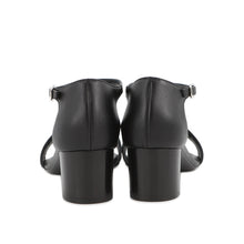 Load image into Gallery viewer, HERMES Sandals Marquise 50 Black/Plu Noir Calf Leather Toile H Size 35 1/2