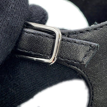 Load image into Gallery viewer, HERMES Sandals Marquise 50 Black/Plu Noir Calf Leather Toile H Size 35 1/2