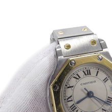 将图像加载到图库查看器中,CARTIER Santos Octagon SM W25mm Stainless Steel K18YG Ivory DialW2001683