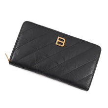 将图像加载到图库查看器中,BALENCIAGA Crash Continental Wallet Quilted Black766447210J11000 Crushed Calf Leather