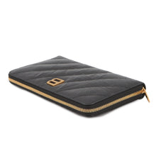将图像加载到图库查看器中,BALENCIAGA Crash Continental Wallet Quilted Black766447210J11000 Crushed Calf Leather