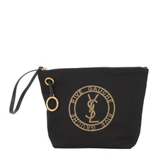 Load image into Gallery viewer, SAINT LAURENT PARIS Rive Gauche EmbroideryPouch Black/Gold710435BWTPW1055 Wool Leather