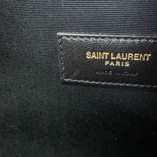 Load image into Gallery viewer, SAINT LAURENT PARIS Rive Gauche EmbroideryPouch Black/Gold710435BWTPW1055 Wool Leather