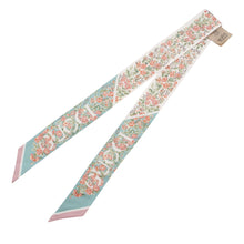 Load image into Gallery viewer, GUCCI Printed Silk Ribbon Scarf Aquamarine/Pink783189 3G001 3972 Silk100%