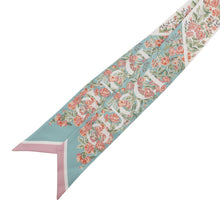 Load image into Gallery viewer, GUCCI Printed Silk Ribbon Scarf Aquamarine/Pink783189 3G001 3972 Silk100%
