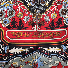 将图像加载到图库查看器中,HERMES Giant Square Tapis Persans Size 140 Red/Multicolor Silk100%