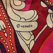 Load image into Gallery viewer, HERMES Giant Square BALADE EN BERLI Size 140 Red/Multicolor Cashmere70% Silk30%