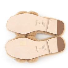 Load image into Gallery viewer, HERMES Oran Sandals Beige Argile Sheepskin Size 36