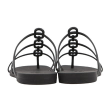 Load image into Gallery viewer, HERMES Mykonos Sandals Black Rubber Size 36