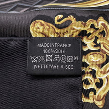 将图像加载到图库查看器中,HERMES Carre Brid de Gala Size 90 Black/Claim/Gold Silk100%