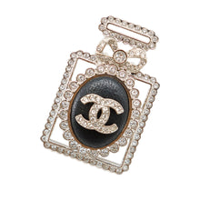 将图像加载到图库查看器中,CHANEL Perfume motif bottle Brooch BlackAB9257-B09021-NK118 Metal Rhinestone Leather