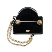 Load image into Gallery viewer, CHANEL Street sign motif brooch BlackAB9372-B09081-NK211 Plastic Gold Plated Rhinestone Faux Pearl