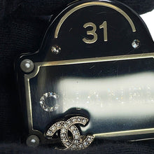Load image into Gallery viewer, CHANEL Street sign motif brooch BlackAB9372-B09081-NK211 Plastic Gold Plated Rhinestone Faux Pearl