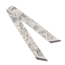 Load image into Gallery viewer, HERMES Twilly Fauve Stamp Enthusiast Parchement/Graphite/Gray Silk100%