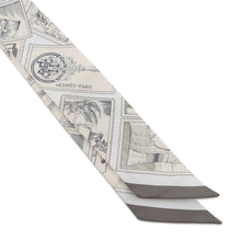 Load image into Gallery viewer, HERMES Twilly Fauve Stamp Enthusiast Parchement/Graphite/Gray Silk100%
