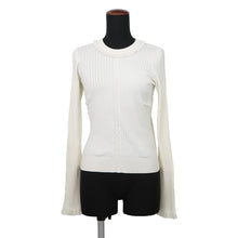 Load image into Gallery viewer, HERMES Frill neck knit Size 36 Ivory6E2683DI Silk50% Cotton38% Polyurethane3% Nylon9%