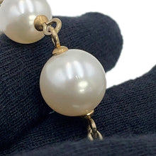 Load image into Gallery viewer, CHANEL CC Logo Faux Pearl Long Necklace Faux Pearl Beads Gold Plated