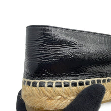 Load image into Gallery viewer, CHANEL CC Logo espadrilles Black/SilverG29762 Patent Leather Raffia Size 37