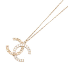 将图像加载到图库查看器中,CHANEL CC Logo Necklace Gold/Transparent Gold Plated Rhinestone