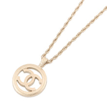 Load image into Gallery viewer, CHANEL CC Logo Circle Necklace Gold Plated Faux Pearl