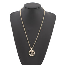Load image into Gallery viewer, CHANEL CC Logo Circle Necklace Gold Plated Faux Pearl