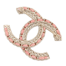 Load image into Gallery viewer, CHANEL CC Logo Chain Motif Brooch Pink/GoldAB8317-B08170-NI221 Gold Plated Leather