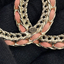 Load image into Gallery viewer, CHANEL CC Logo Chain Motif Brooch Pink/GoldAB8317-B08170-NI221 Gold Plated Leather