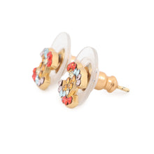 将图像加载到图库查看器中,CHANEL CC Logo Rhinestone Earrings Gold/Multicolor Metal Rhinestone