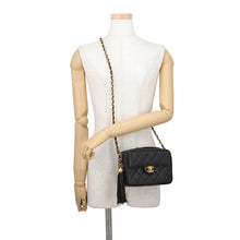 Load image into Gallery viewer, CHANEL ChainShoulder Fringe Black Lambskin