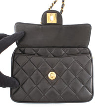 Load image into Gallery viewer, CHANEL ChainShoulder Fringe Black Lambskin