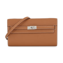Load image into Gallery viewer, HERMES Kelly wallet long to go Gold Epsom