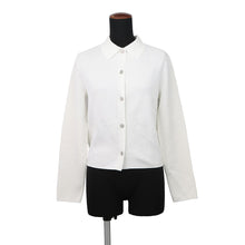 Load image into Gallery viewer, HERMES Félonerie Long Sleeve Cardigan Size 36 WhiteH6E2732D8TL Rayon88% Nylon9% Polyurethane3%