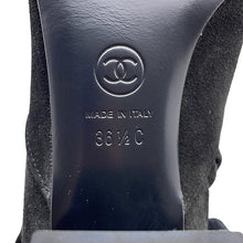 Load image into Gallery viewer, CHANEL CC Logo Long Boots BlackG45903 Suede Calf Leather Size 36 1/2