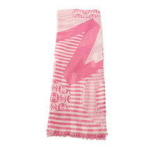 Load image into Gallery viewer, CHANEL CC Logo Large Stole Pink/White Cashmere100%