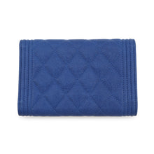 Load image into Gallery viewer, CHANEL Boy Chanel Tri-Fold Wallet BlueA84385 Caviar Leather