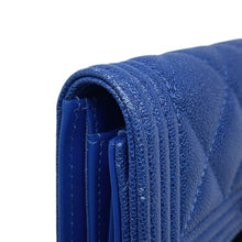 Load image into Gallery viewer, CHANEL Boy Chanel Tri-Fold Wallet BlueA84385 Caviar Leather