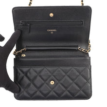 Load image into Gallery viewer, CHANEL Matelasse Classic Chain Wallet BlackAP0250 Caviar Leather