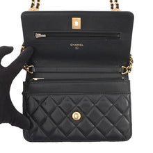 Load image into Gallery viewer, CHANEL Matelasse Chain wallet Black Caviar Leather