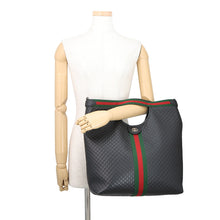 将图像加载到图库查看器中,GUCCI Ophidia Gillio Large Tote Bag Black/Green/Red865452 GGEmbossed Leather