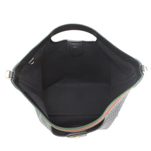将图像加载到图库查看器中,GUCCI Ophidia Gillio Large Tote Bag Black/Green/Red865452 GGEmbossed Leather
