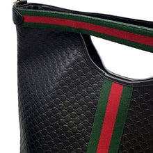 将图像加载到图库查看器中,GUCCI Ophidia Gillio Large Tote Bag Black/Green/Red865452 GGEmbossed Leather