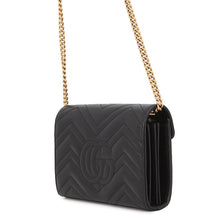 Load image into Gallery viewer, GUCCI GG Marmont Chain wallet Black474575 Leather