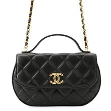 Load image into Gallery viewer, CHANEL Matelasse Half Moon Phone Holder Chain Shoulder Bag BlackAP3367-B12912-94305 Shiny Aged Calf Leather
