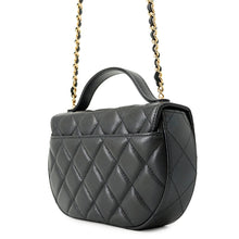 Load image into Gallery viewer, CHANEL Matelasse Half Moon Phone Holder Chain Shoulder Bag BlackAP3367-B12912-94305 Shiny Aged Calf Leather