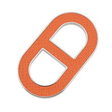 Load image into Gallery viewer, HERMES Chaine d'Ancre Brooch Orange Epsom Metal